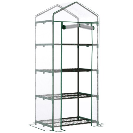 4 riiuliga läbipaistev minikasvuhoone, 70 × 50 × 160 cm
