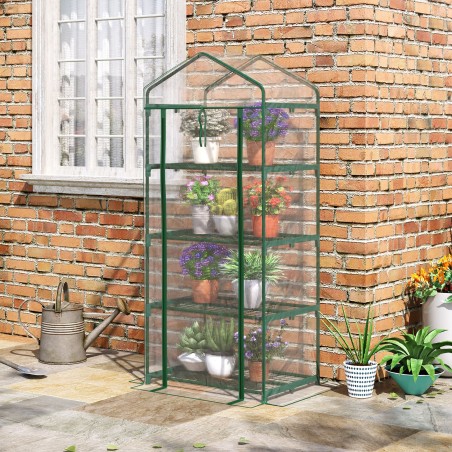 4 riiuliga läbipaistev minikasvuhoone, 70 × 50 × 160 cm