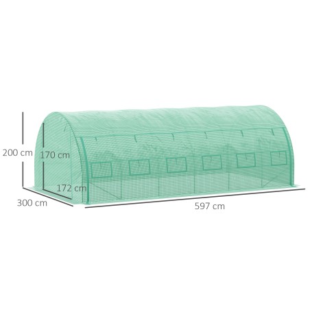 Kilekasvuhoone polütunnel rullitavate katetega, 6 × 3 × 2 m