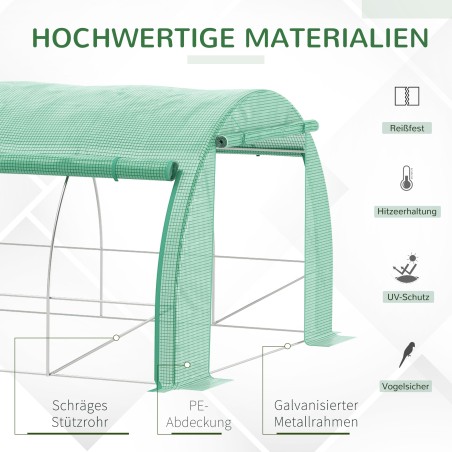 Kilekasvuhoone polütunnel rullitavate katetega, 6 × 3 × 2 m