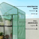 Roheline terasest ja plastist minikasvuhoone, 69 × 49 × 193 cm