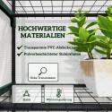 Valge terasest ja plastist minikasvuhoone, 69 × 49 × 193 cm