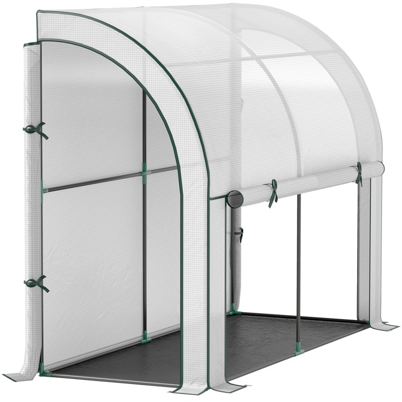 Seinale paigaldatav kasvuhoone plastkattega, 300 × 80 × 157 cm, valge