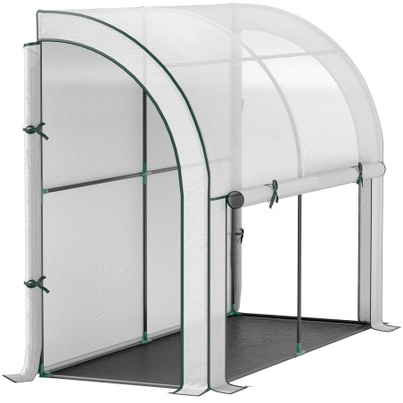 Seinale paigaldatav kasvuhoone plastkattega, 300 × 80 × 157 cm, valge