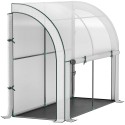 Seinale paigaldatav kasvuhoone plastkattega, 300 × 80 × 157 cm, valge