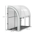 Seinale paigaldatav kasvuhoone plastkattega, 300 × 80 × 157 cm, valge