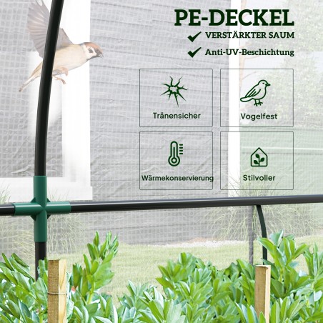 Seinale paigaldatav kasvuhoone plastkattega, 300 × 80 × 157 cm, valge
