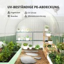 Polütunnelkasvuhoone 3 × 2 × 2 m, ülesrullitavate külgseintega, valge