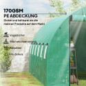 Käidav tunnelkasvuhoone plastikkatte ja terasraamiga, roheline