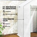 Riiulitega minikasvuhoone, UV-kindel, võrguakna ja lukuga uksega, valge