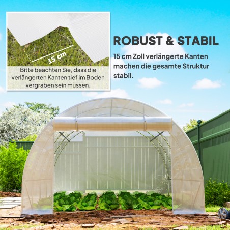Kasvuhoone asenduskate, ilmastikukindel, 400 × 300 × 200 cm, valge
