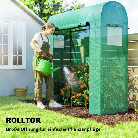 Tomatitele mõeldud kilekasvuhoone rullukse ja võrkakendega 170 × 68 × 200 cm roheline