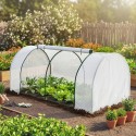Talvekindel terasraamiga kasvuhoone PE-võrkkilega 200 × 100 × 80 cm valge