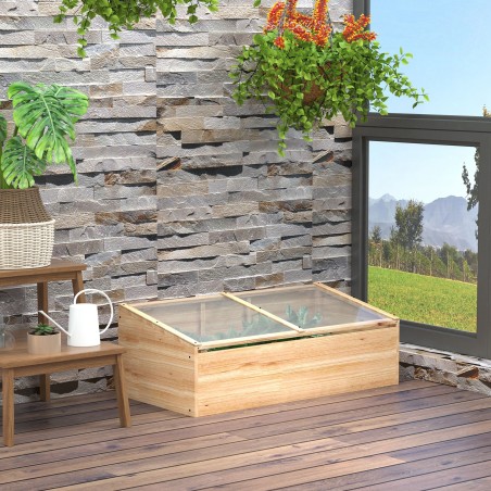 Puidust külvikast-kasvuhoone 100 × 50 × 35 cm, kuusk, PC-plaat