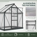 Ilmastikukindel kasvuhoone tsingitud alusega, hall