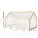 Puidust minikasvuhoone polükarbonaatpaneelide ja ventilatsiooniavaga, 90 × 52 × 49,5 cm