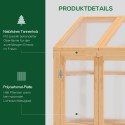 Puitraamiga minikasvuhoone akna, topeltukse ja 3 riiuliga, pruun 70 × 50 × 120 cm