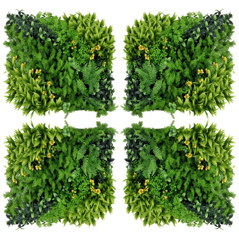 12-osaline kunsttaimedest hekk, 50 × 50 cm, UV-kaitsega
