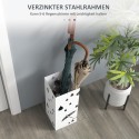 Terasest vihmavarjuhoidik 4 konksu ja tilkumisalusega, valge