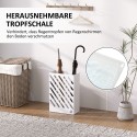 Terasest vihmavarjualus tilkumisaluse ja 4 konksuga, valge
