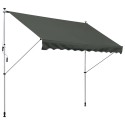 Reguleeritava kõrgusega klambermarkiis käsivändaga, 150 cm, hall