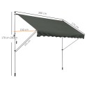 Reguleeritava kõrgusega klambermarkiis käsivändaga, 150 cm, hall