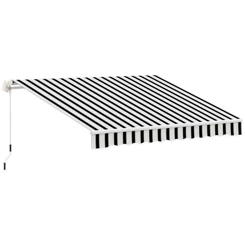 Käsivändaga markiis, metallraam, 3,95 × 2,45 × 3,50 m, sinine ja valge