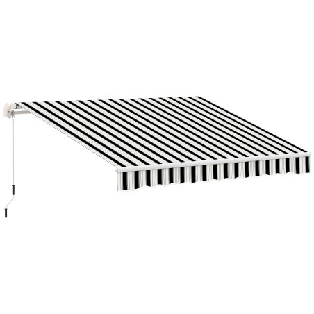 Käsivändaga markiis, metallraam, 3,95 × 2,45 × 3,50 m, sinine ja valge