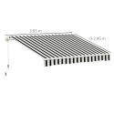 Käsivändaga markiis, metallraam, 3,95 × 2,45 × 3,50 m, sinine ja valge