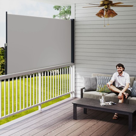 Külgmarkiis privaatsuse tagamiseks, 3 × 1,4 m, helehall