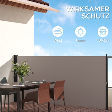 Külgmarkiis privaatsuse tagamiseks, 3 × 1,4 m, helehall