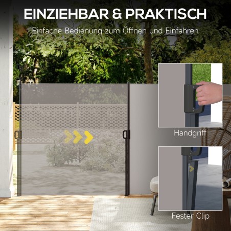 Külgmarkiis privaatsuse tagamiseks, 3 × 1,4 m, helehall
