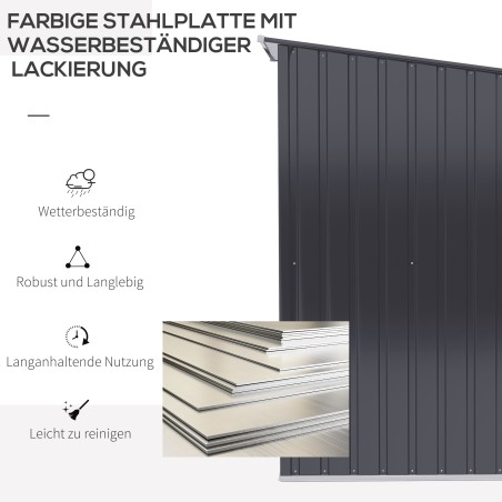 Terasest tööriistakuur, tumehall, 100 × 103 × 160 cm