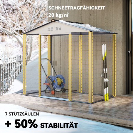 Tööriistakuur 2,43 m², 213 × 131 × 192 cm, hall