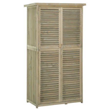 Puidust aiakapp lukustatavate ustega ja viilkatusega, 87 × 46,5 × 160 cm