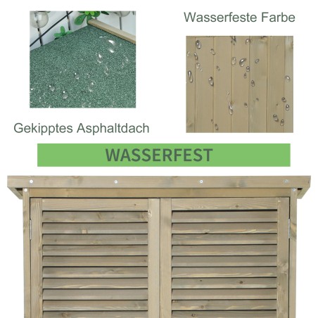 Puidust aiakapp lukustatavate ustega ja viilkatusega, 87 × 46,5 × 160 cm