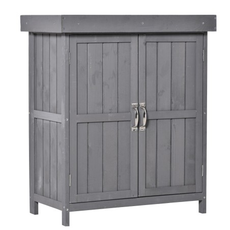 Hall ilmastikukindel aiakapp topeltukse ja 2 riiuliga 74 x 43 x 88 cm