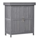 Hall ilmastikukindel aiakapp topeltukse ja 2 riiuliga 74 x 43 x 88 cm