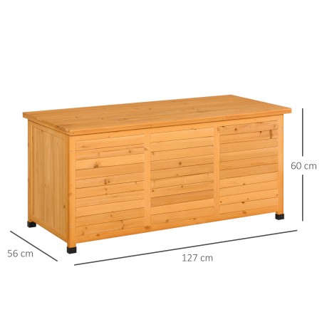 Ilmastikukindel täispuidust aiakast 127 × 56 × 60 cm, kollane