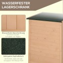 Ilmastikukindel tööriistakuur riiulitega, naturaalne puit, 75 × 56 × 115 cm