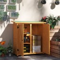 Ilmastikukindel puidust aiakapp 2 uksega, kollane, 110 × 55 × 117 cm