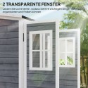 Aia tööriistakuur 2 akna, asfaltkatuse ja maavaiadega, helehall