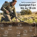 IP68 veekindel metallidetektor 3 režiimi, kõrvaklappide, kühvli ja 7-tollise LCD-ekraaniga
