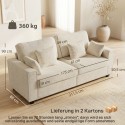 Beež 3-kohaline sametkattega diivan 4 padjaga