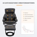 Elektriline lamamisfunktsiooniga massaažitool, kunstnahk, must