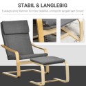 Tugitool jalapingi komplektina, täispuit, linase välimusega, hall