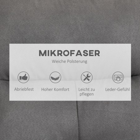 Mikrokiust lõõgastustool jalapingi ja reguleeritava seljatoega, tumehall