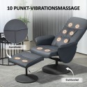Massaažitool jalatoega, 10 vibratsioonipunkti, kunstnahk, tumehall