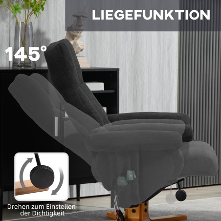 Massaažitool jalatoega ja lamamisfunktsiooniga, 145°, polüester, must