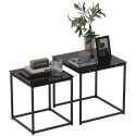 2-osaline virnastatavate klaasist abilau­dade komplekt, must